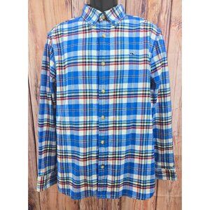 Vineyard Vines Mens Blue Plaid Shirt Medium